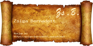 Zsiga Bernadett névjegykártya